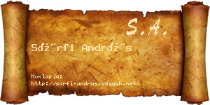 Sárfi András névjegykártya