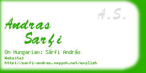 andras sarfi business card